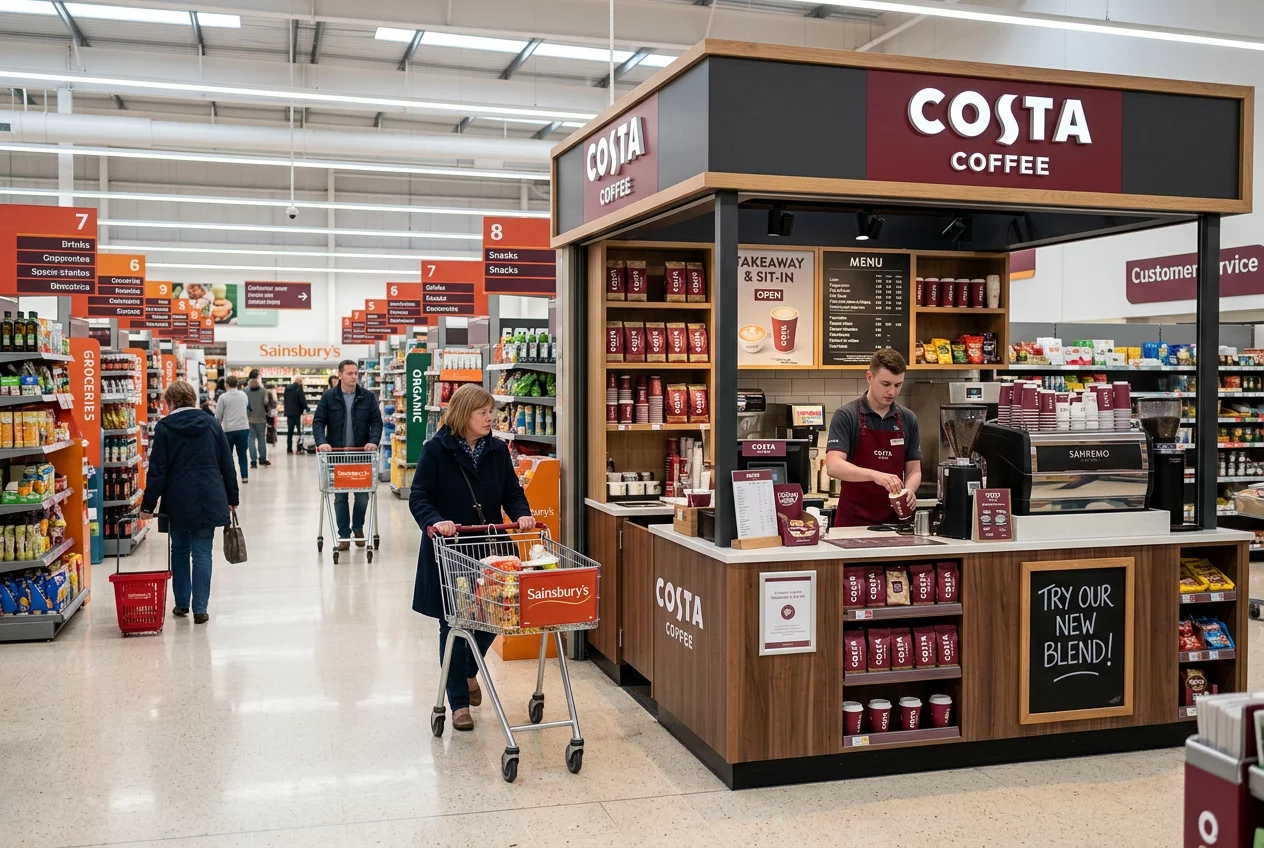 Costa Coffee Expands Inside Sainsbury's Supermarkets